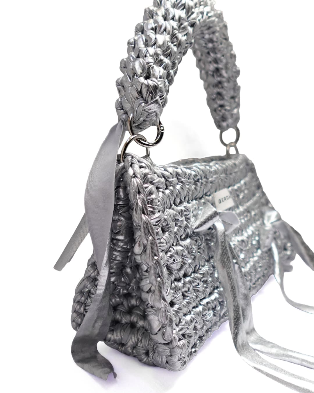 Сумка вʼязана Metallic — Срібло — view 2